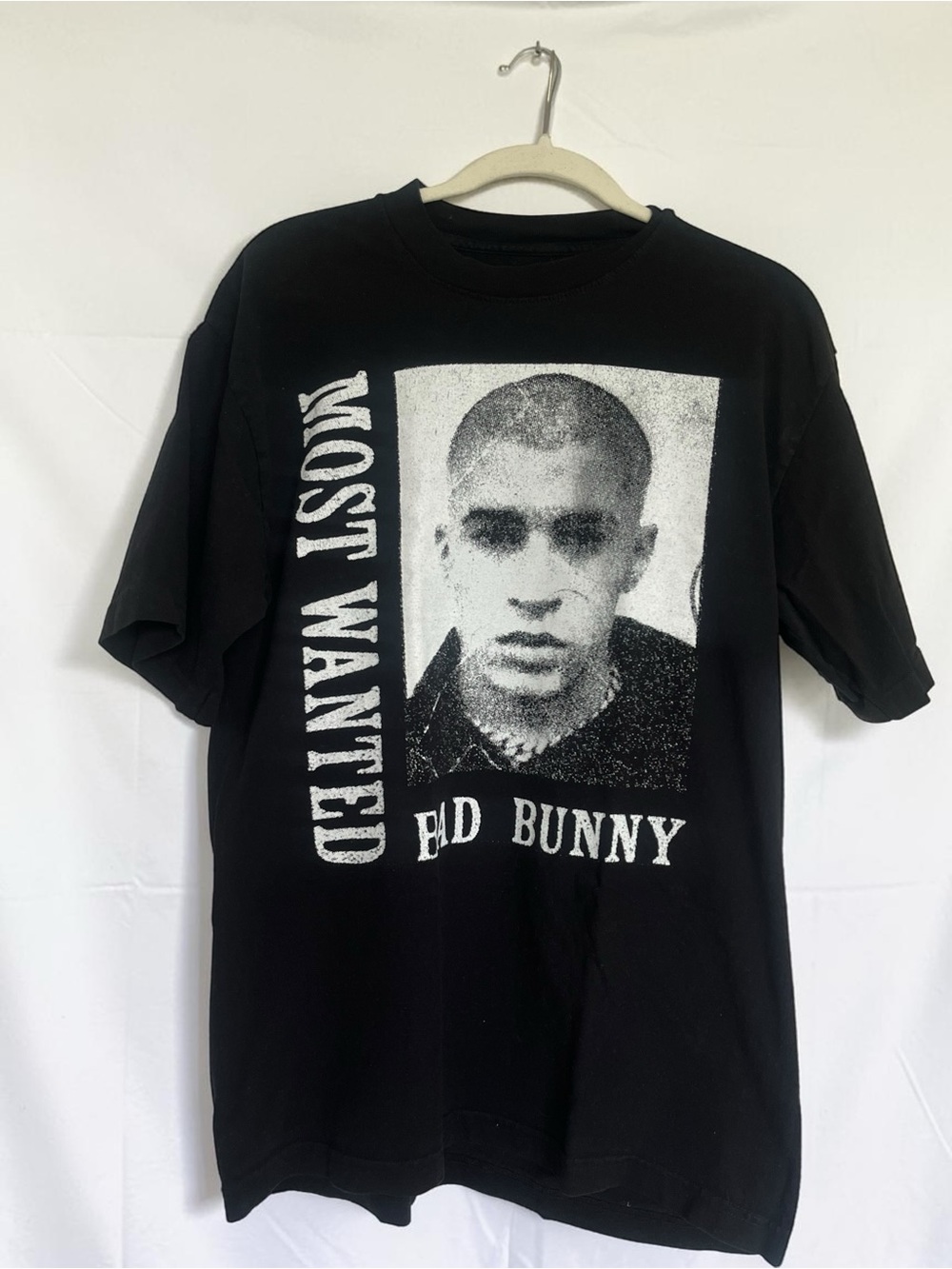 Bad Bunny “Most Wanted” Graphic Y2K Concert Tee Size M Black Streetwear